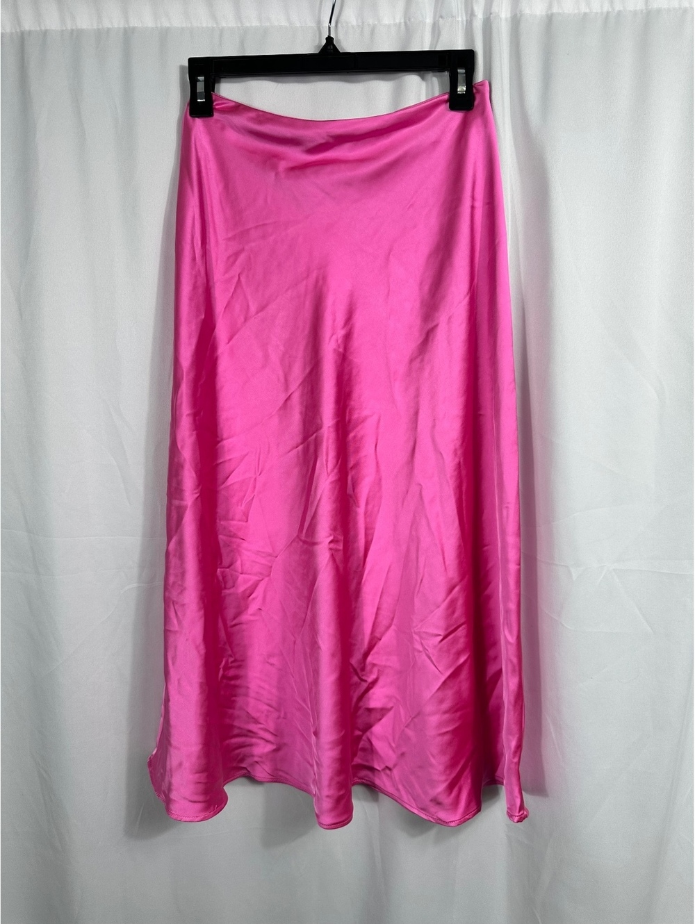GB Pink Satin Midi Skirt Size Small
